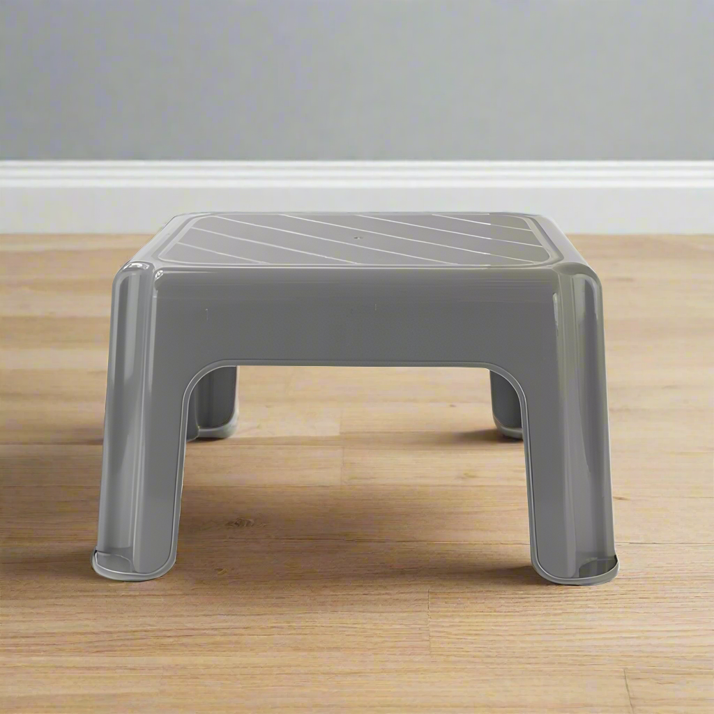 Plastic Kids Step Stool Grey
