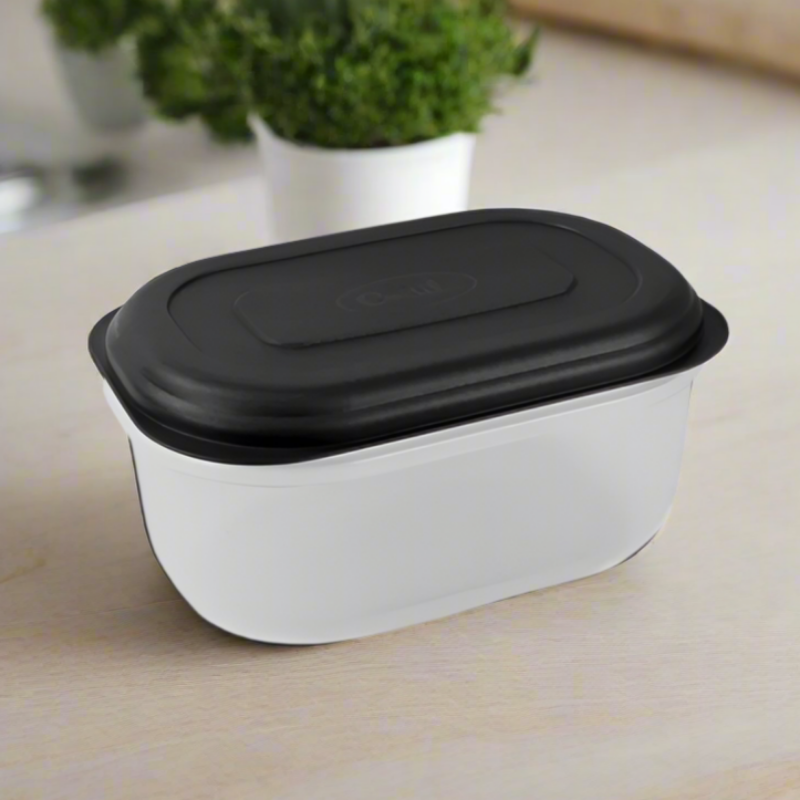 Plastic Storage Box 1.3Ltr With Lid Black