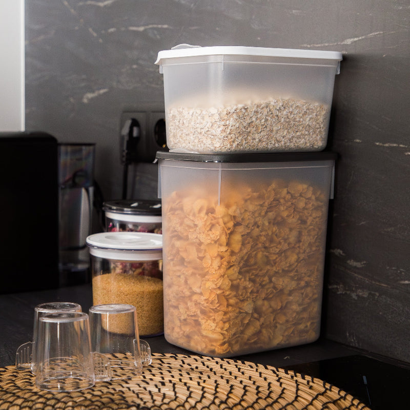 Plastic Storage Container 3.4L White & Grey