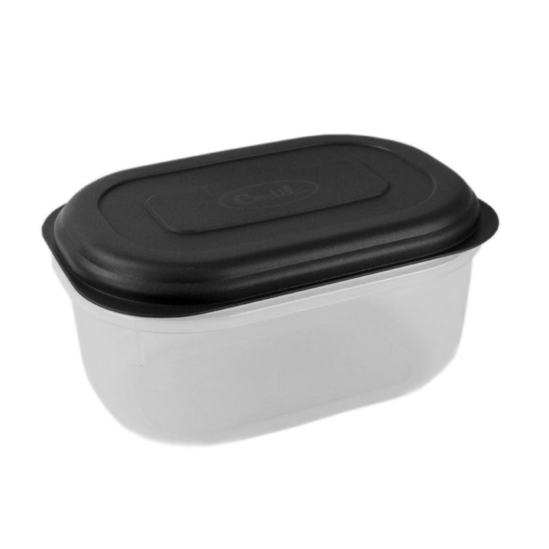 Plastic Storage Container With Lid 1.3L White & Black
