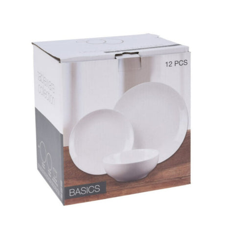 Porcelain Dinner Set White (Set of 12)