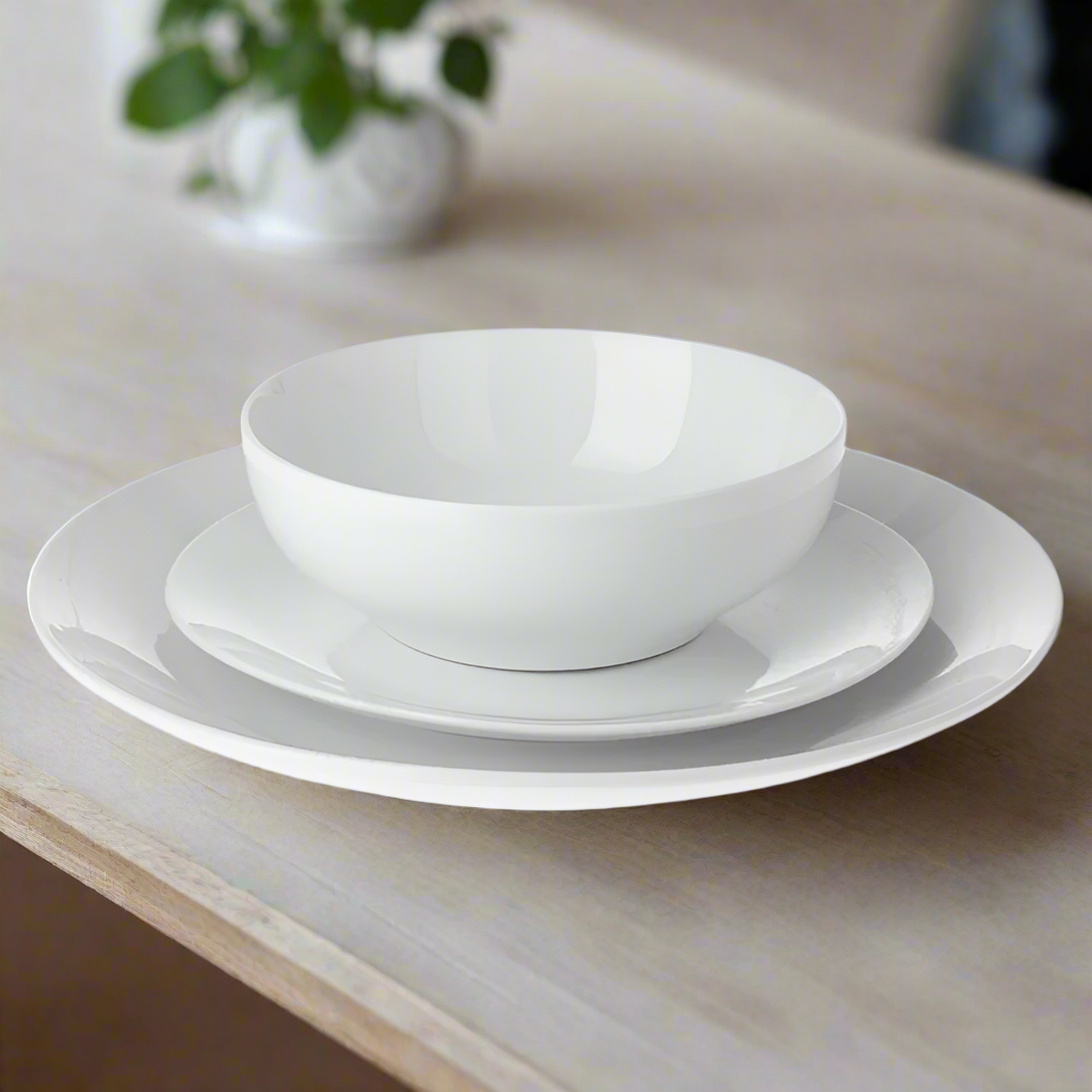 Porcelain Dinner Set White (Set of 12)