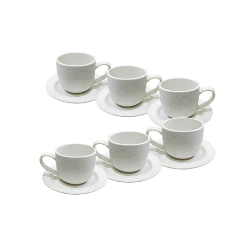 Porcelain Coffee Cup With Saucer 120ml (Set of 6)