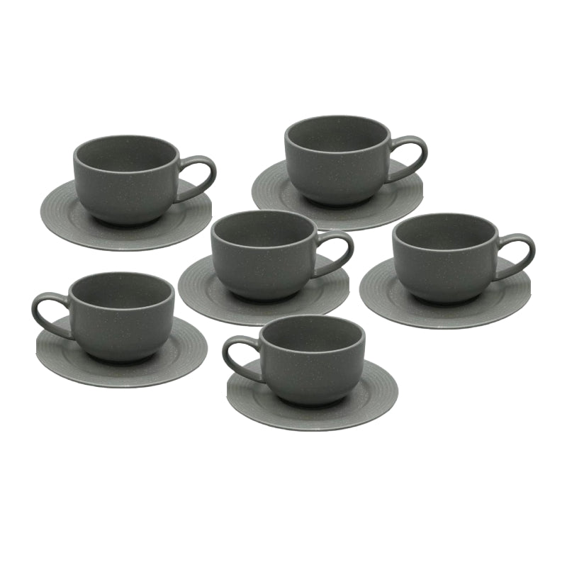 Porcelain Coffee Cup With Saucer 220ml (Set of 6)