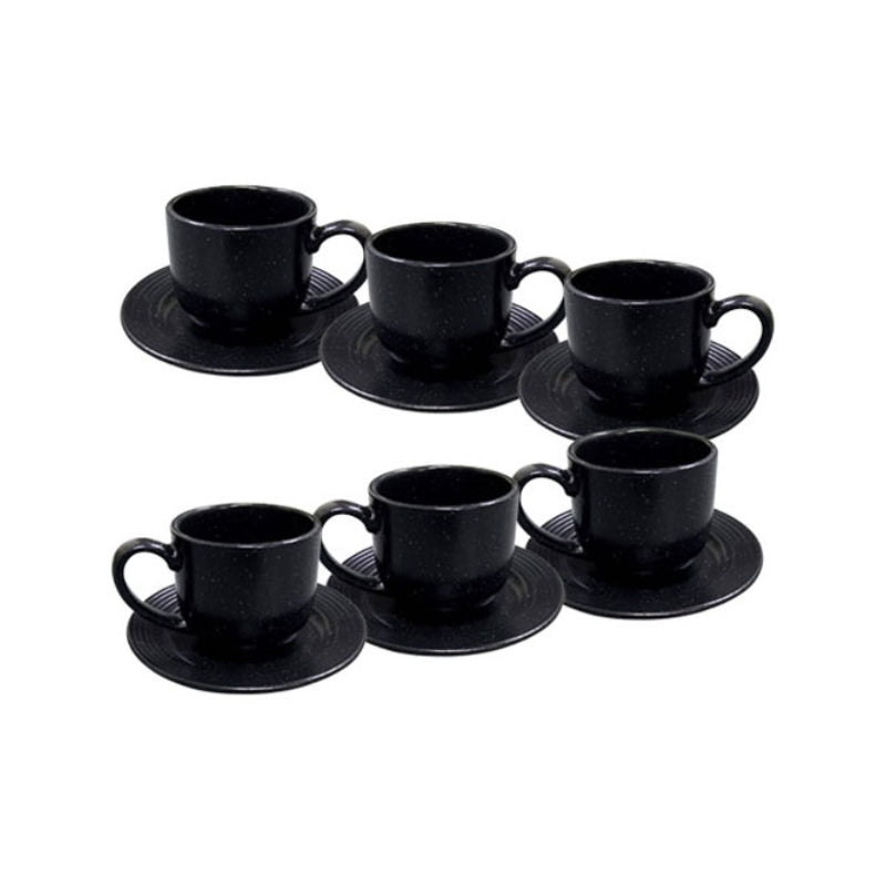 Porcelain Coffee Cup With Saucer 220ml (Set of 6)