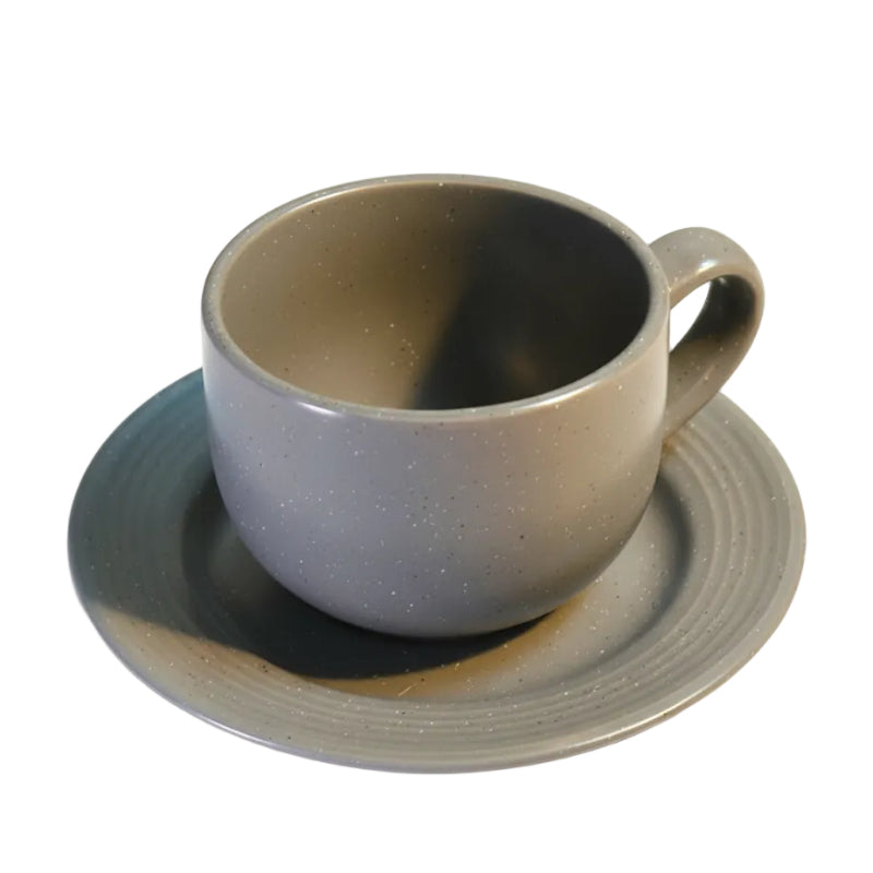 Porcelain Cup & Saucer 220ml Charcoal (Set of 12)