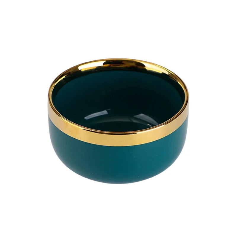 Porcelain Round Gold Trim Serving Bowl 4.5"