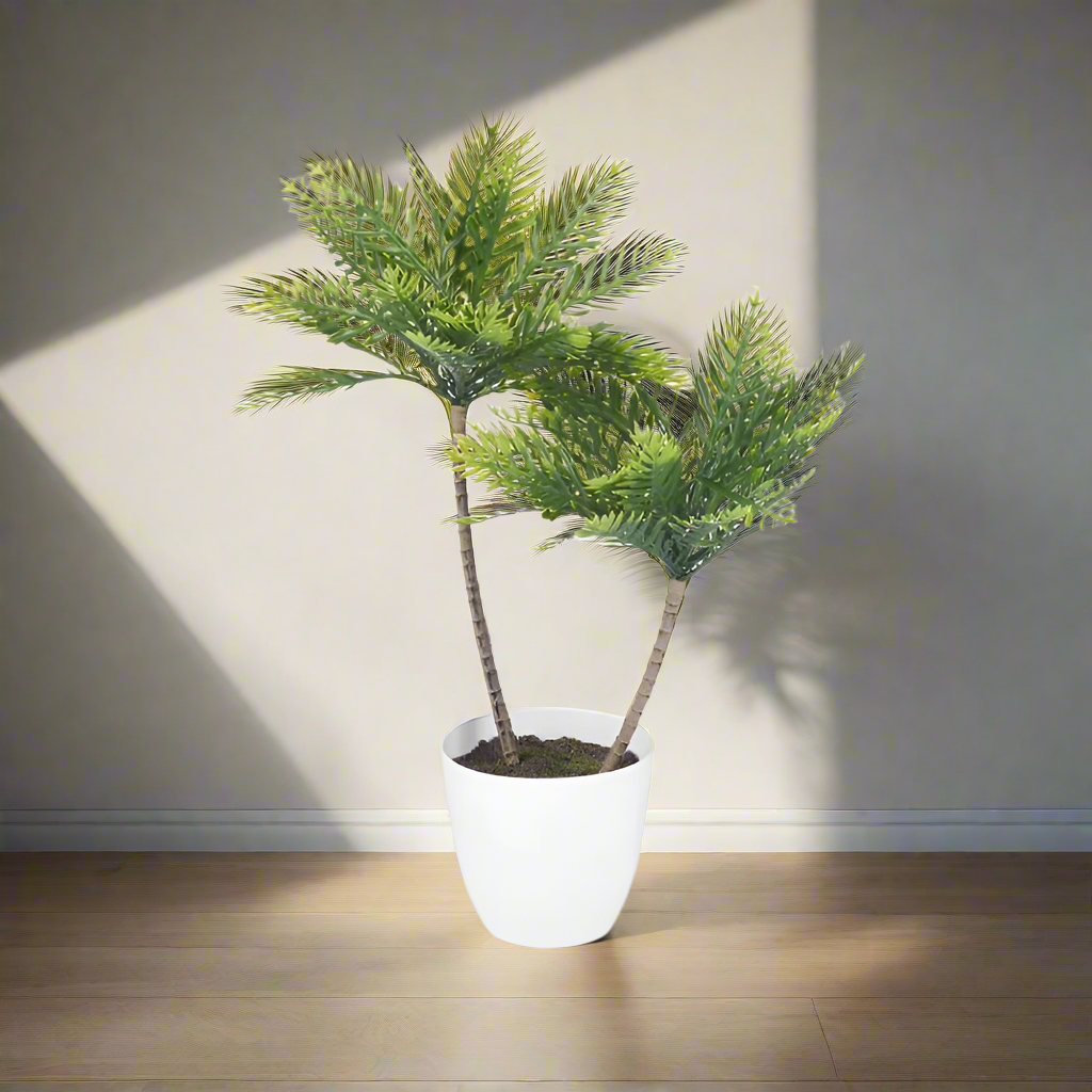 Pot Plant 2 Green Palm Trees Tall