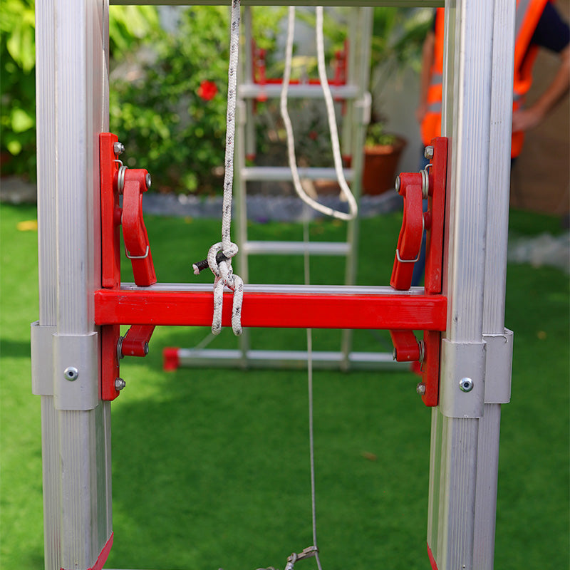 4 Section Aluminium Industrial Ladder 4*14 Steps (4*4Mt) Premium