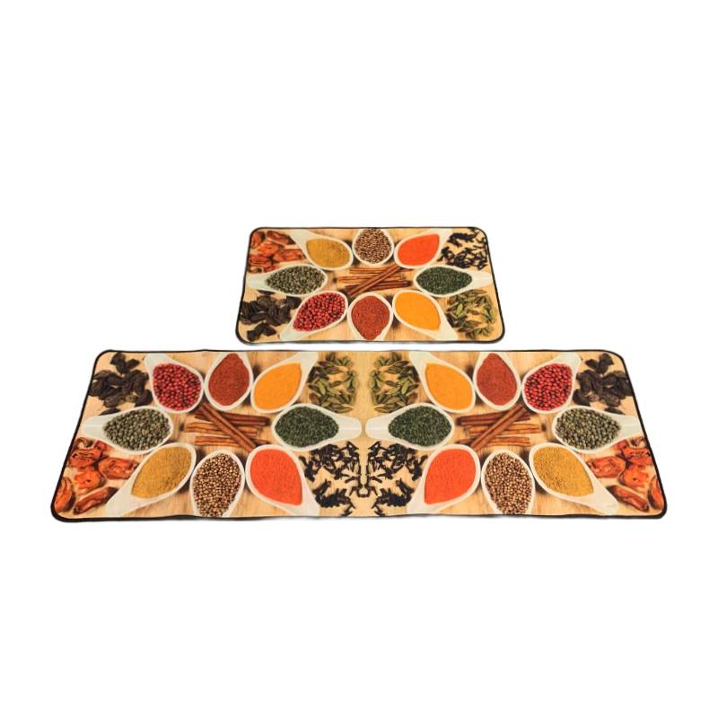 Premium Padded Anti slip Kitchen Mat Set-3D Spices
