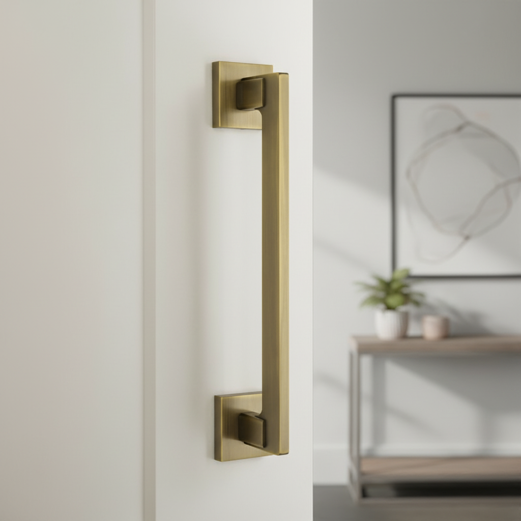 Pull Handle On Straight Square Rose WAB