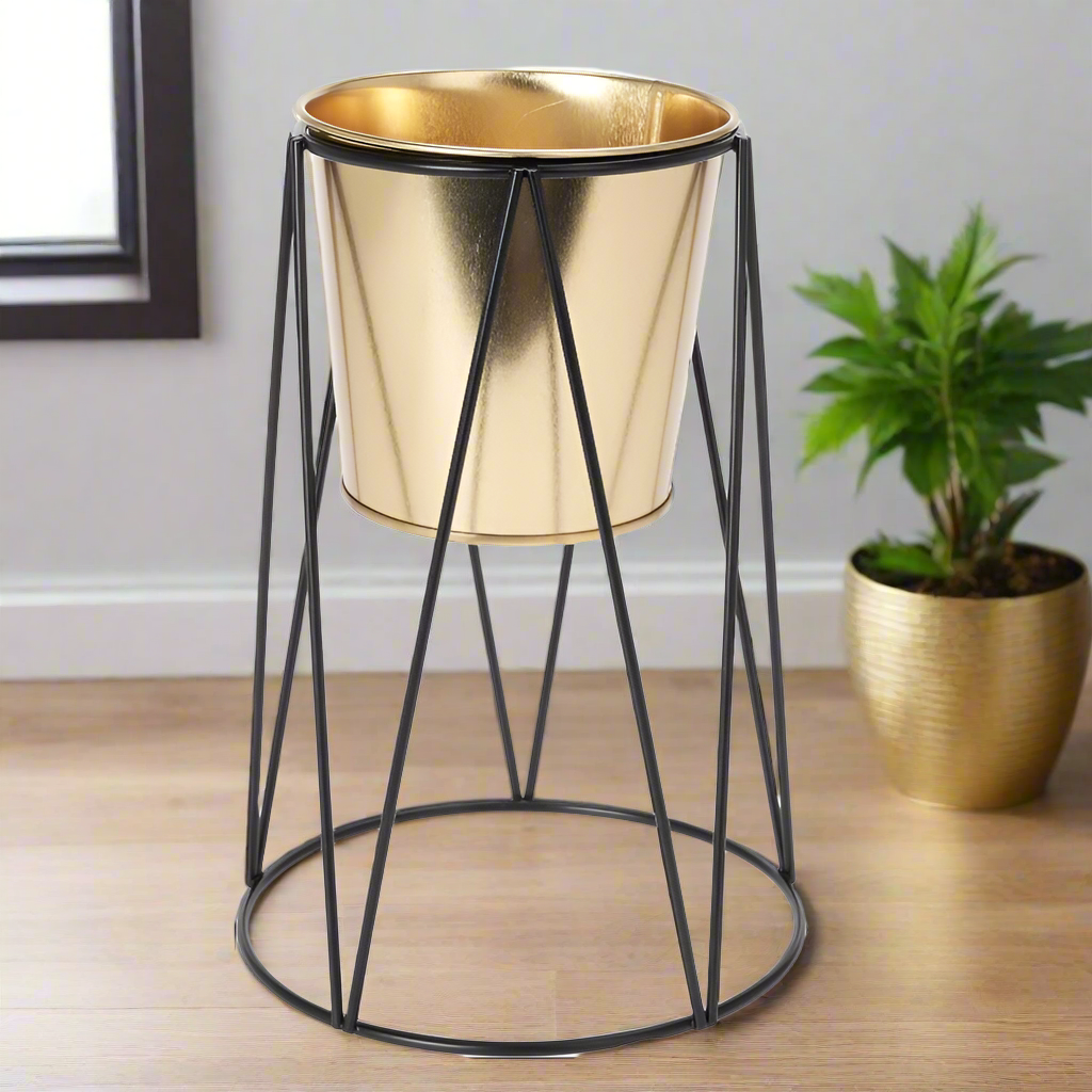 Flowerpot Stand and Pot Gold
