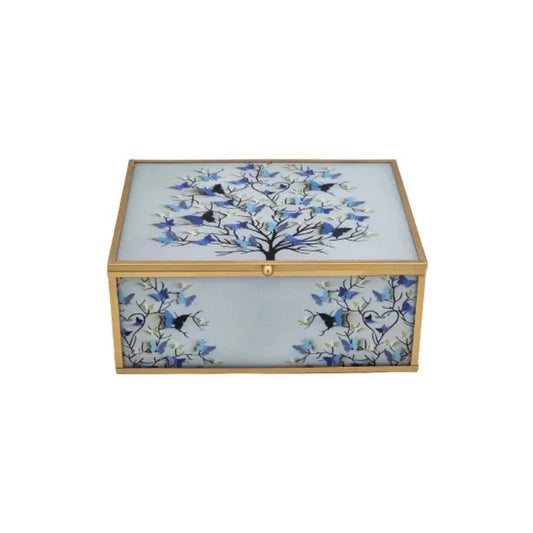 Jewelry Box Butterfly Blue Large