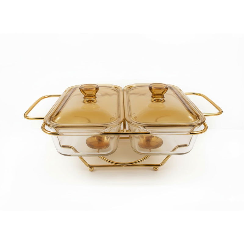 Rectangle Burner Dish 2L Gold