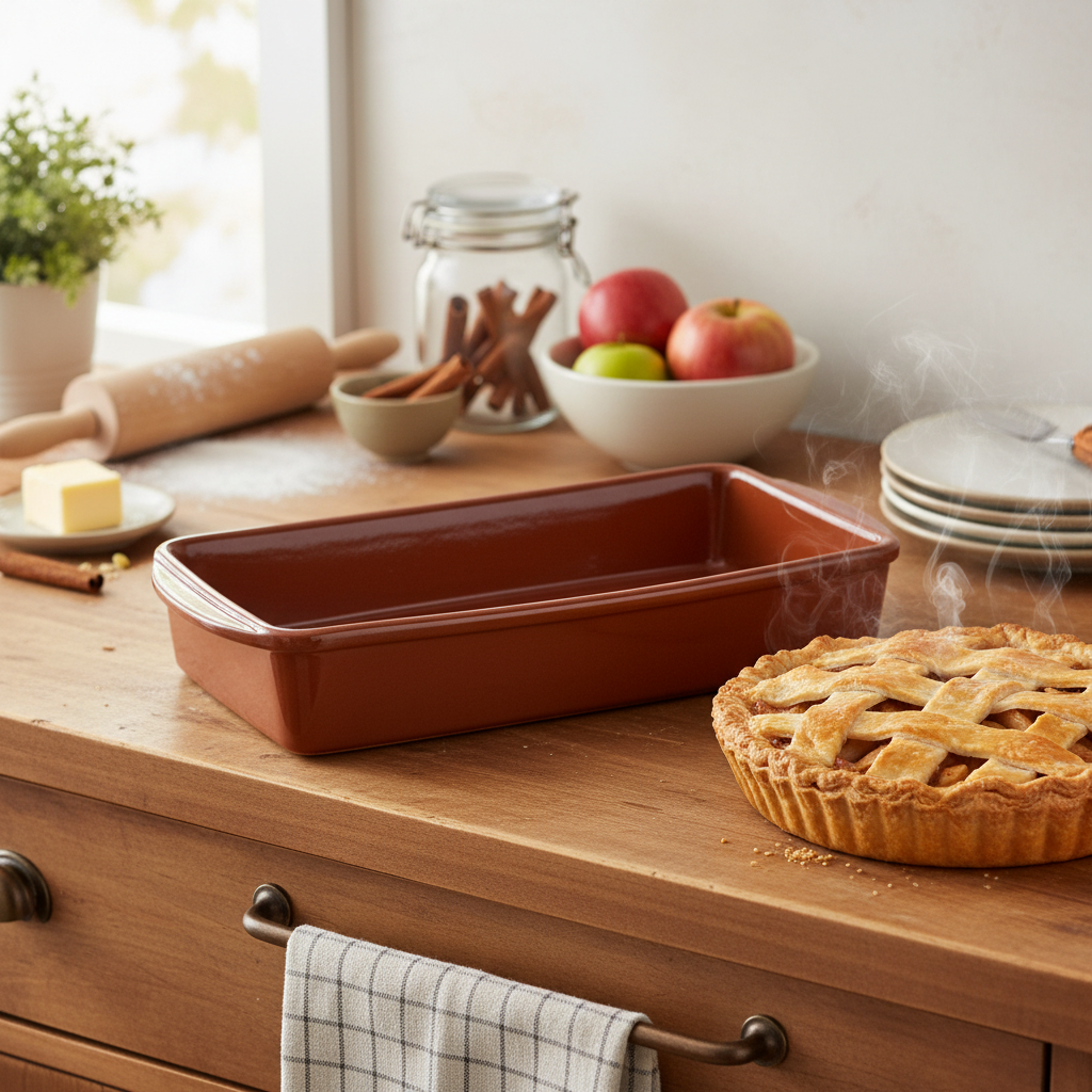 Refractory Clay Rectangular Baking & Serving Dish 32x23 cm