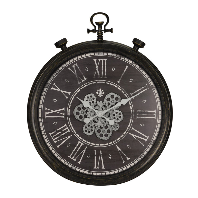 Rotating Wall Clock Roman Black