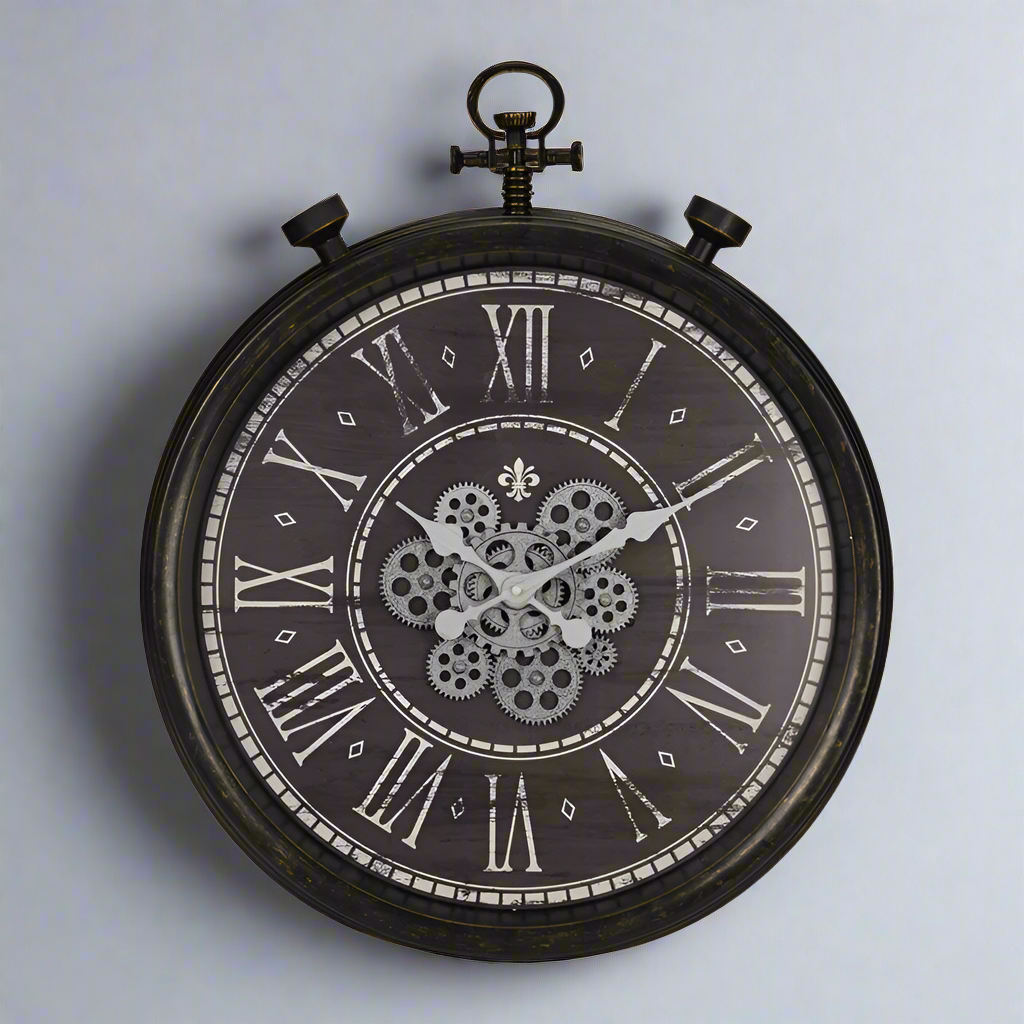 Rotating Wall Clock Roman Black