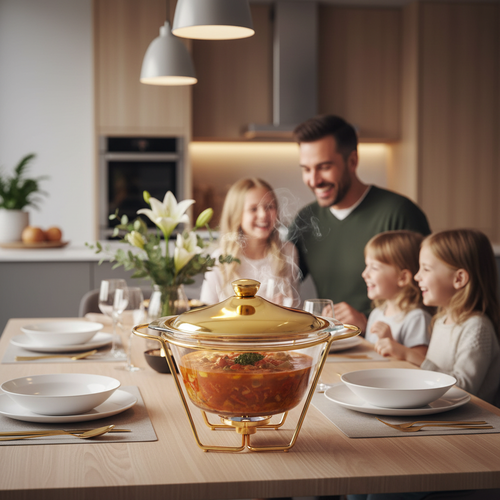 Round Deep Burner Dish 4L Gold