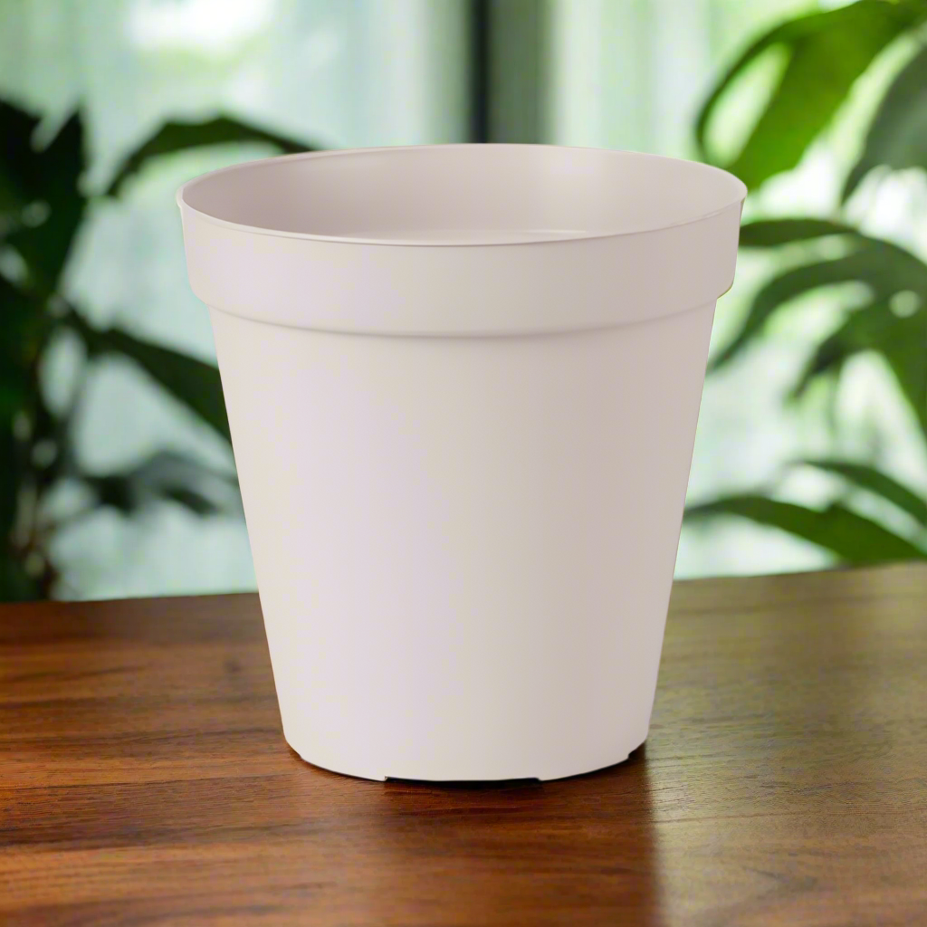 Round Flower Pot 20cm Beige