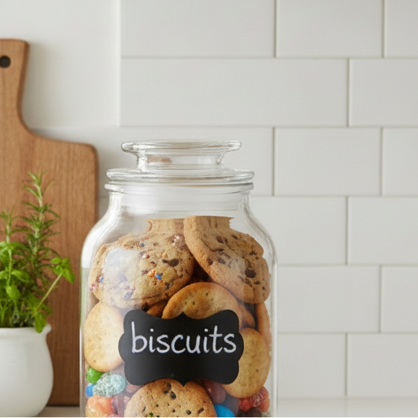 Round Glass Storage Jar With Lid 1200ml