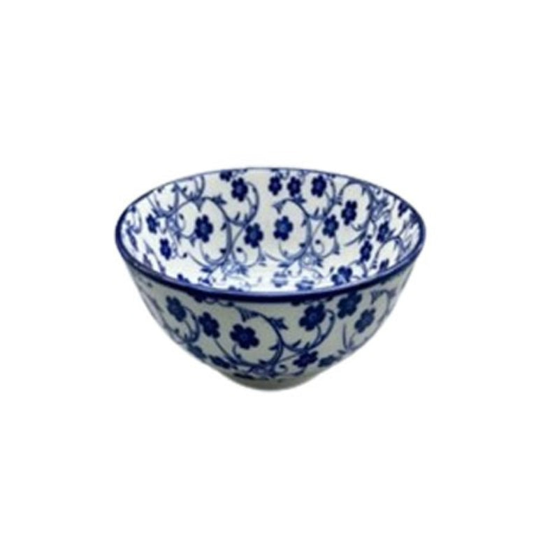 Round Serving Bowl 3.75" Blue Flower