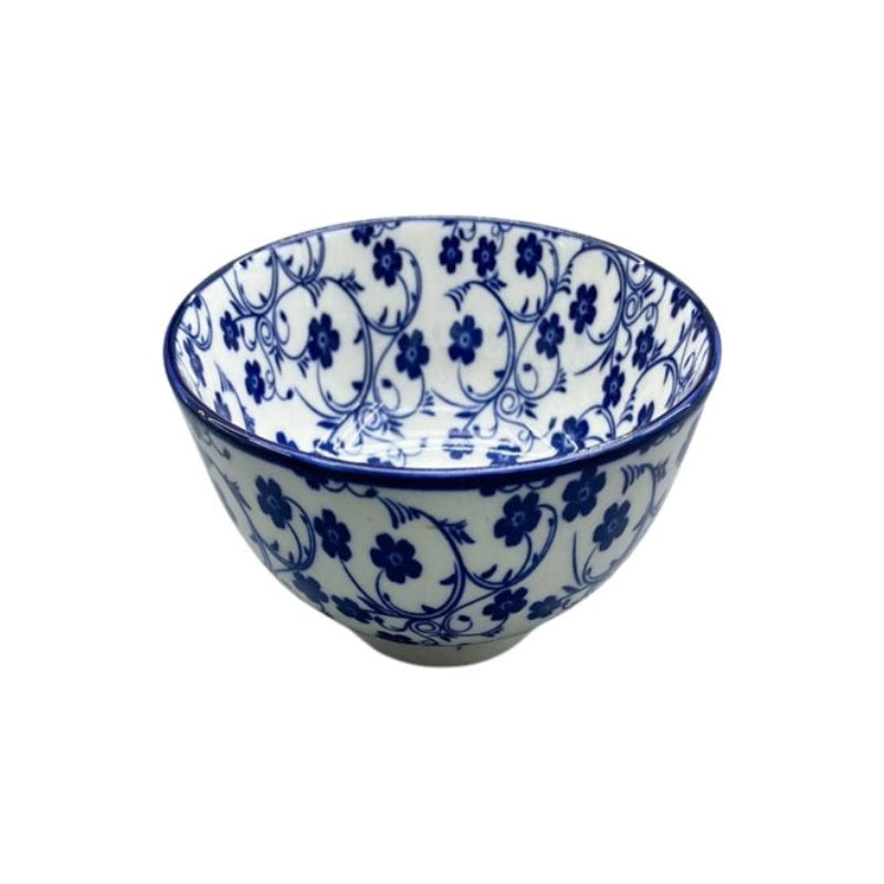 Round Serving Bowl 4.75" Blue Flower