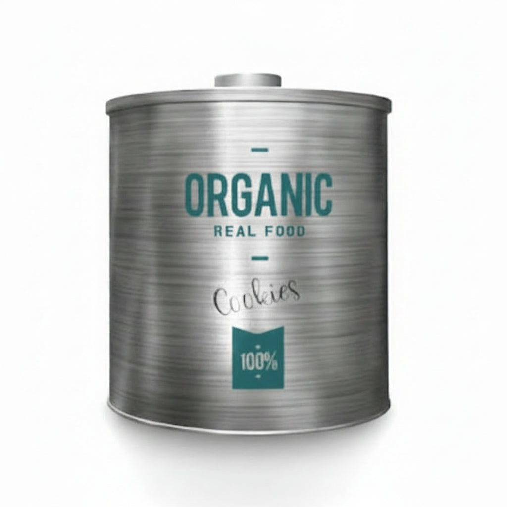 Round Tin Cookies Organic Can