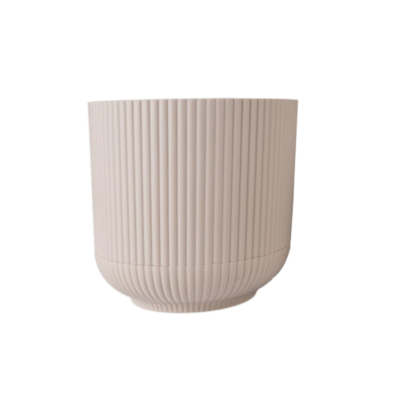 Round striped flower Pot Beige 1.5L