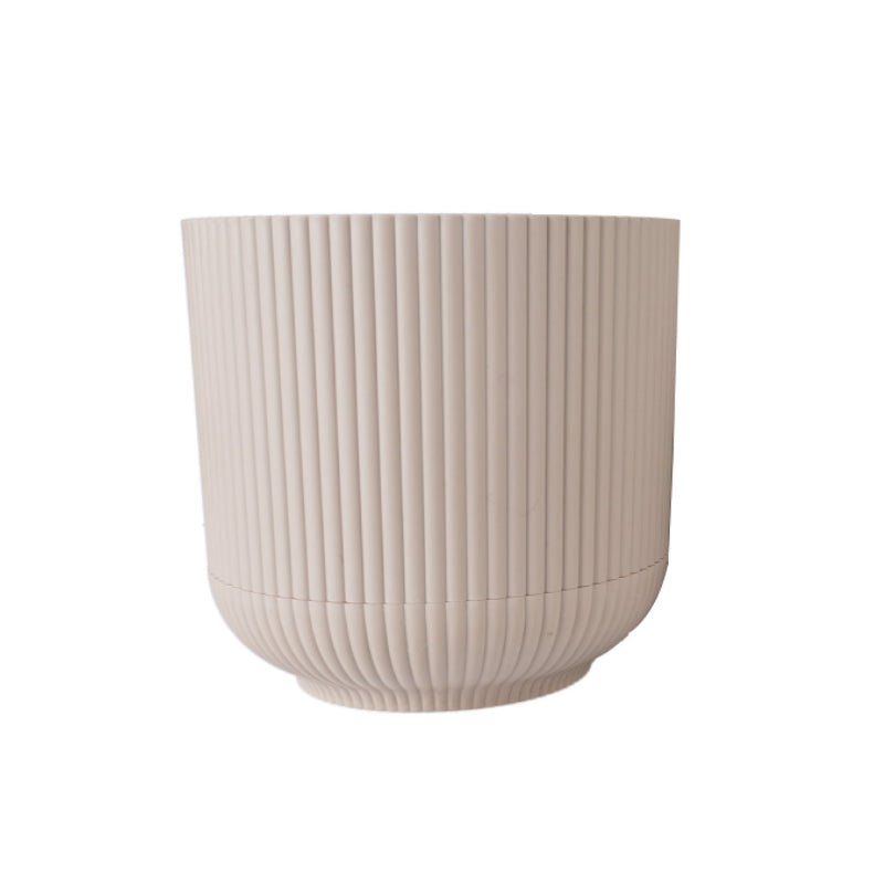 Round striped flower Pot Beige 4.8L