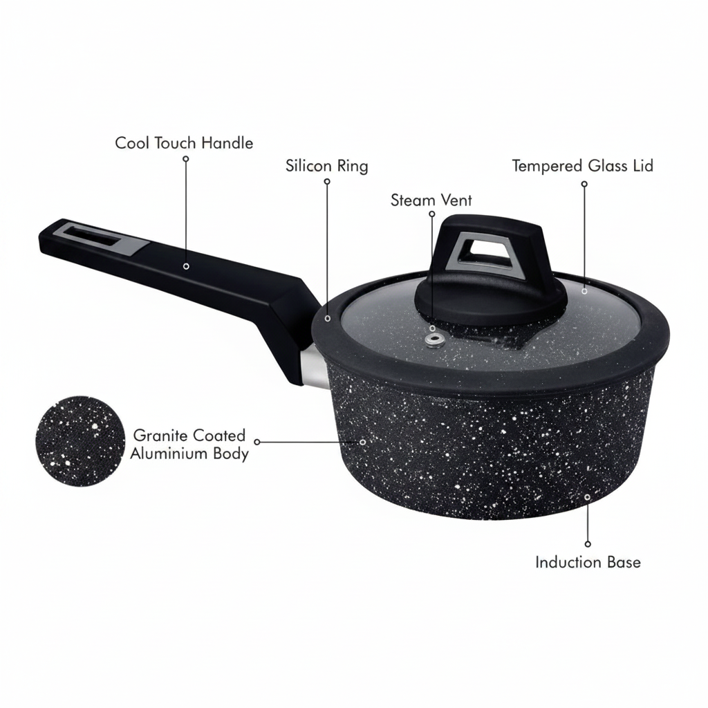 Royalford Chef Art Aluminum Cookware Set 7 Pcs