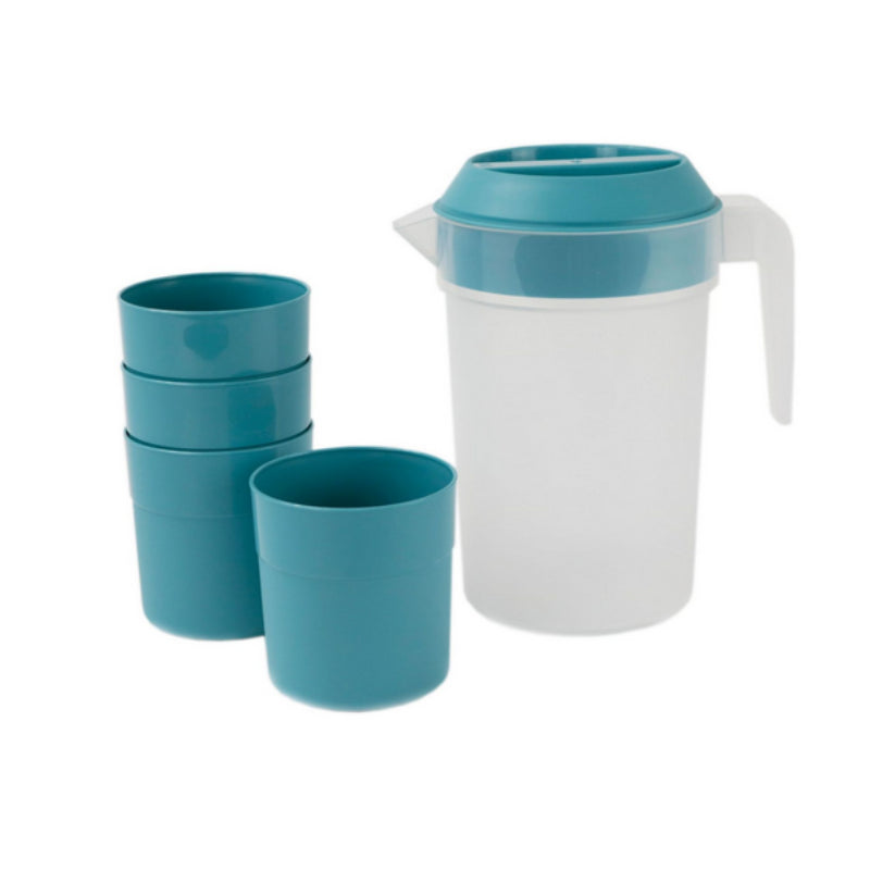 Serving Jug 1L With 4 Water Glass Plastic
