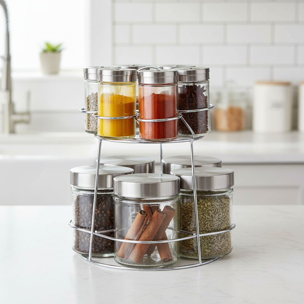 Set 9 Glass Jars and Spice Bottle 85ml + 320ml