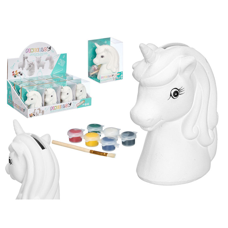 Small Painting Money Box Unicorn Form