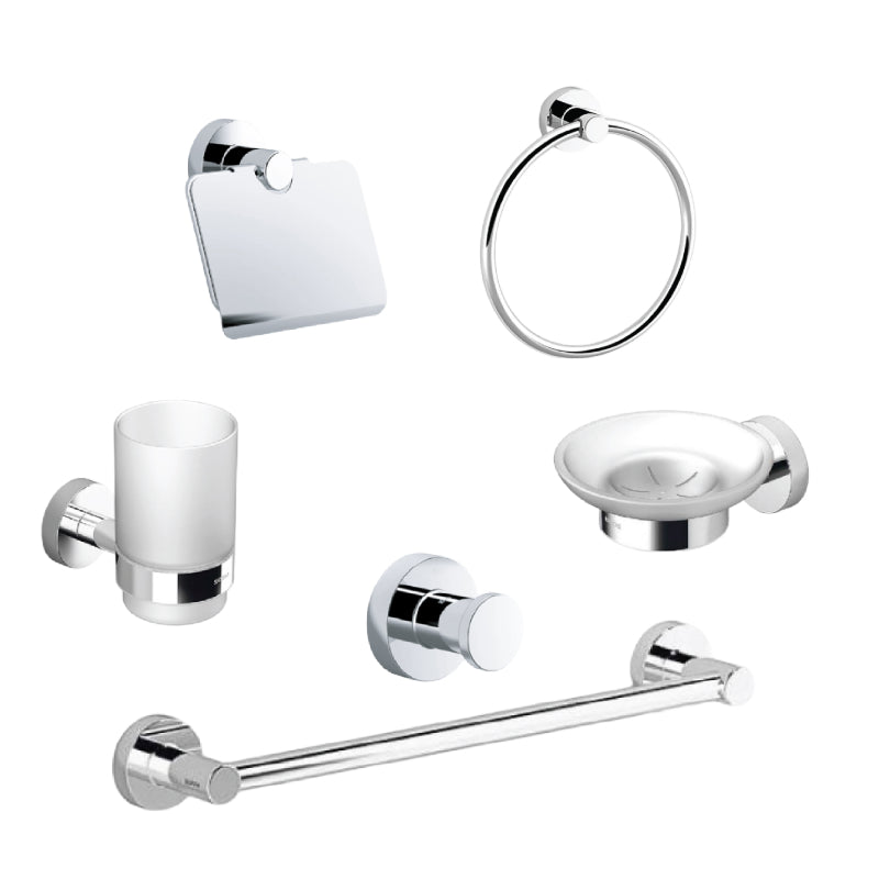 Sonia Bathroom (Set of 6) Chrome Silver