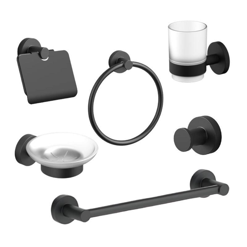Sonia Stainless Steel Bathroom (Set of 6) Black