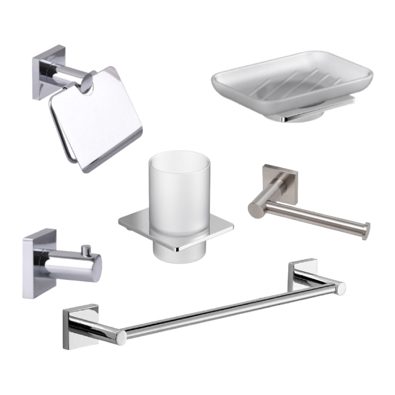 Sonia Stainless Steel Bathroom (Set of 6) Silver