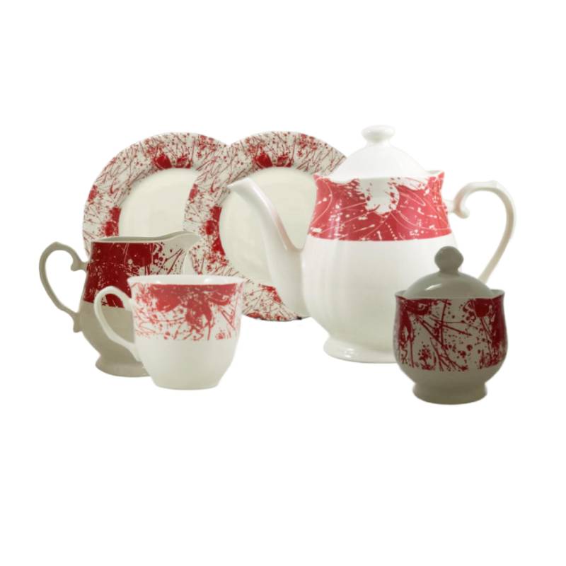 Splatters Pink Tea Set 24pcs