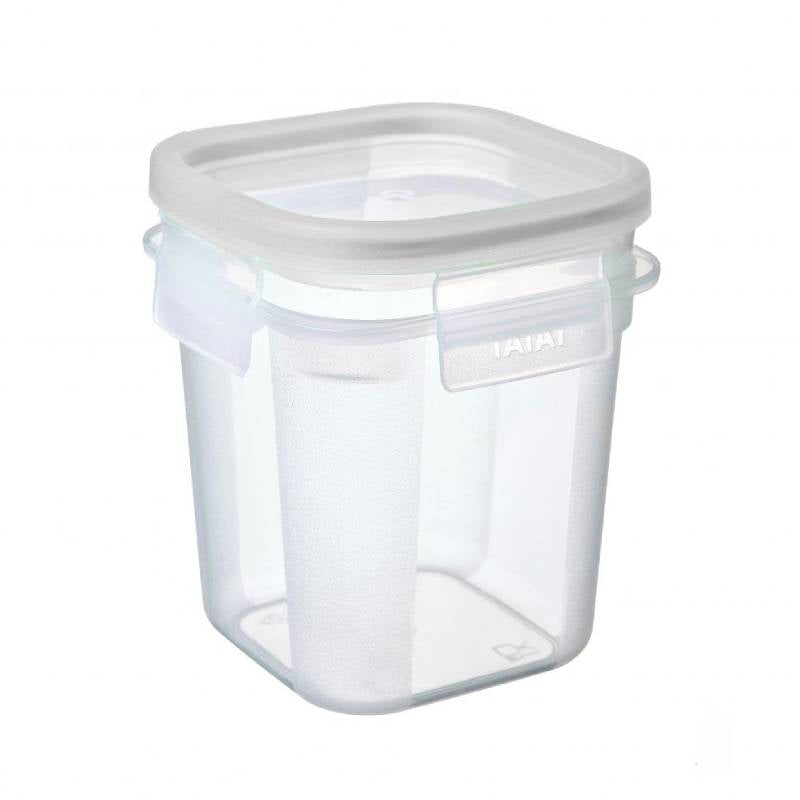 Square Food Container 0.7L Click Clack Transparent Grey