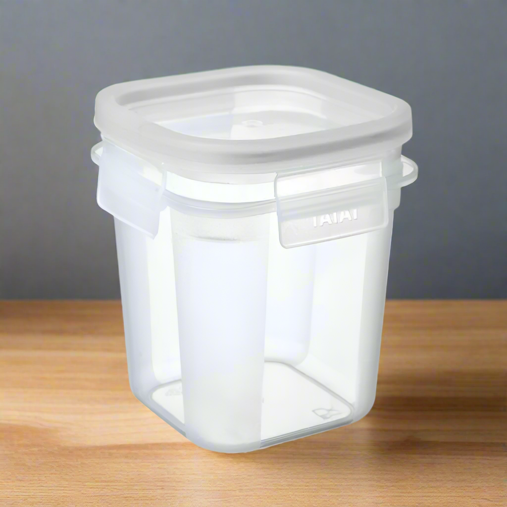 Square Food Container 0.7L Click Clack Transparent Grey