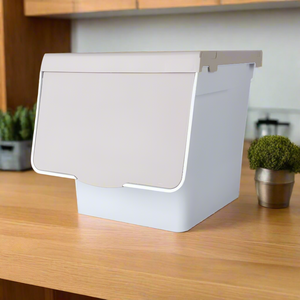 Stackable Container 27L Beige & White