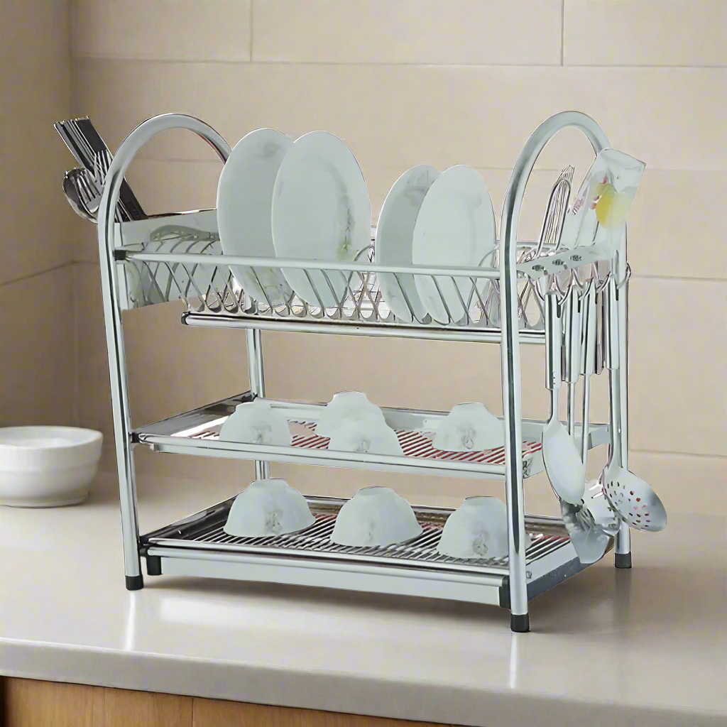 Stainless Steel Plate Rack Three Layer