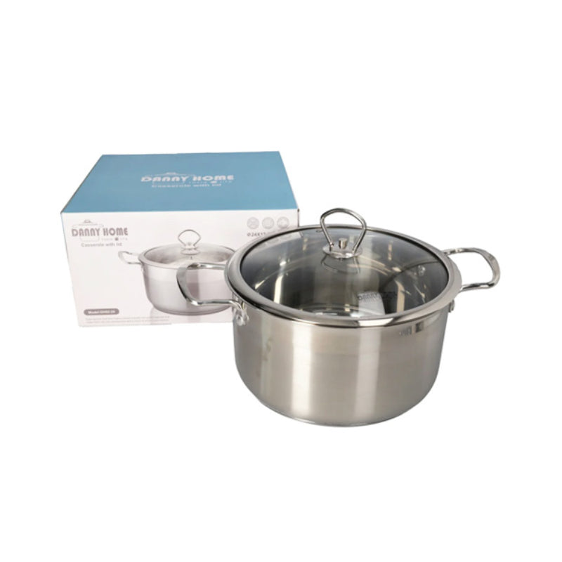 Stainless Steel Pot With Glass Lid 20cm