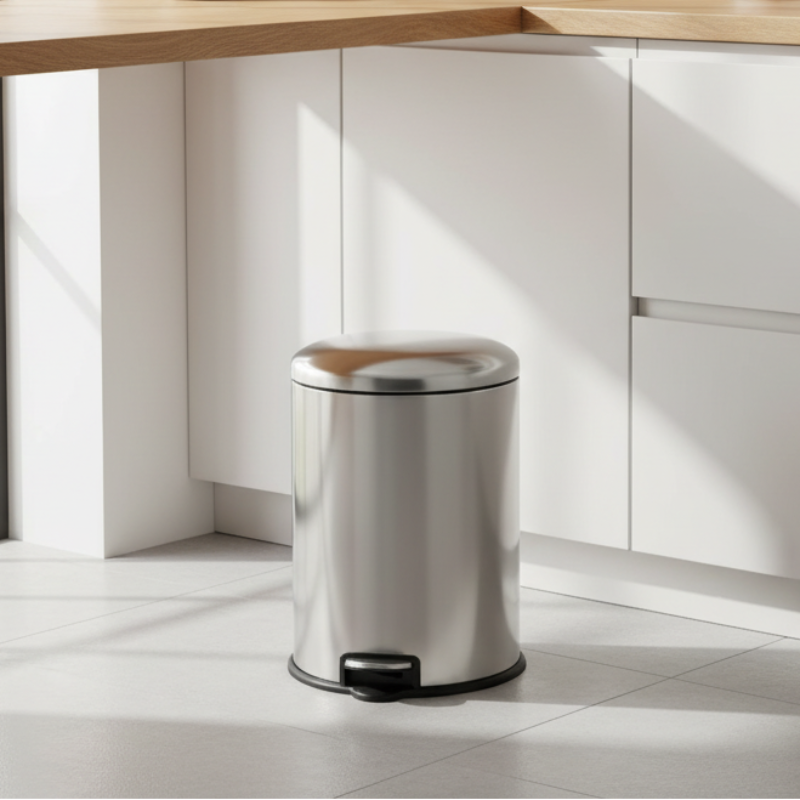 Stainless Steel Step Pedal Dust Bin 30L Silver