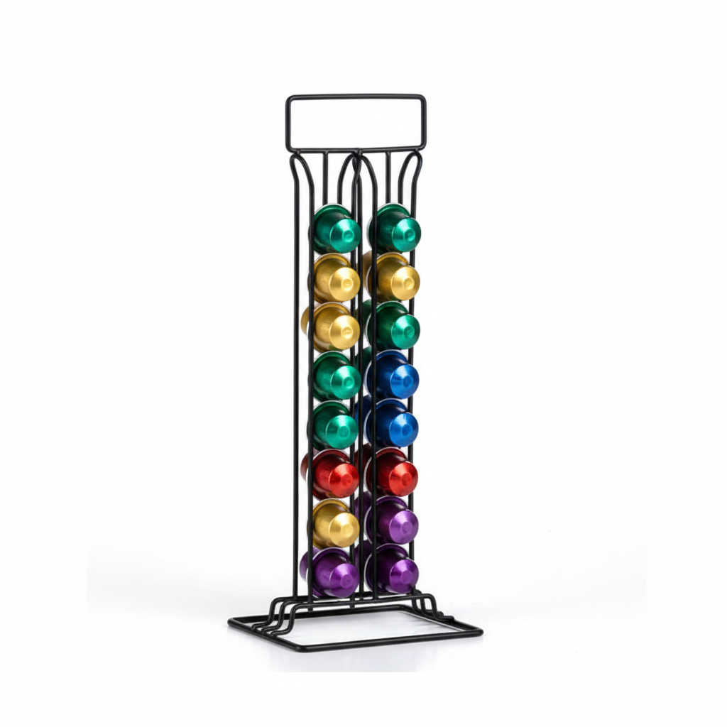 Steel Coffee Capsule Holder 36 Capsules Black Small