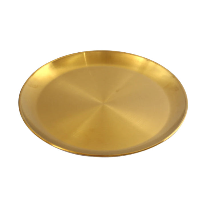 Steel Dinner Serving Plate Gold 22cm