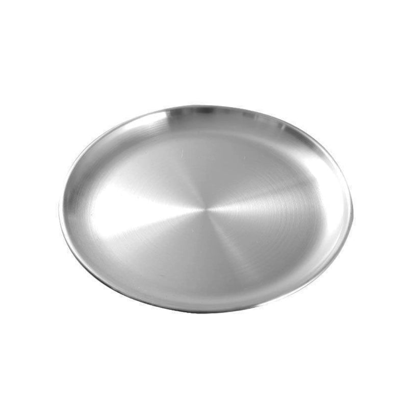 Steel Dinner Serving Plate Silver 22cm