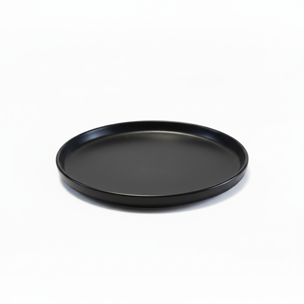 Stoneware Dessert Serving Plate Black 19cm