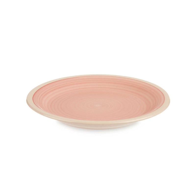 Stoneware Dessert Serving Plate Pink 19cm