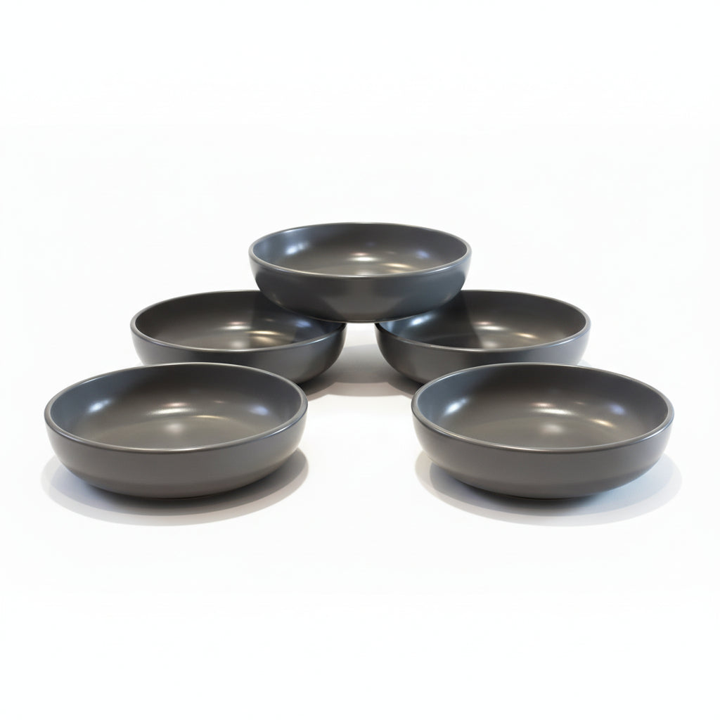 Stoneware Soup Serving Bowl Dark Grey 18.5cm (Set of 6)