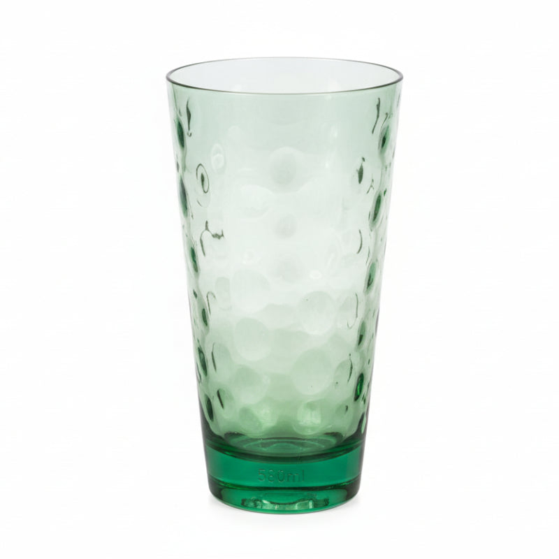 Tall Plastic Dots Water Glass 580ml Green